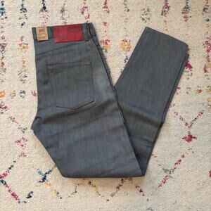 Naked & Famous Jeans Mens 31 Easy Guy Grey Selvedge Canada Tapered 13oz Flaw